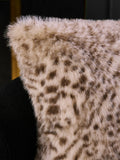 Snow leopard print faux fur cushion 50x50cm (British brand)