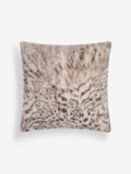 Snow leopard print faux fur cushion 50x50cm (British brand)
