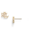 Lauren Ralph Lauren gold tone logo stud earrings, UK version