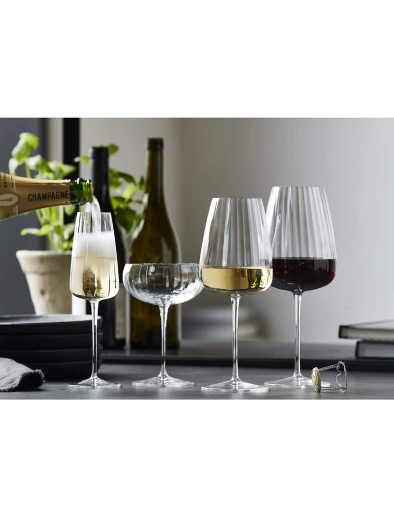 Luigi Bormioli grey Optica champagne glasses set of 4, UK version