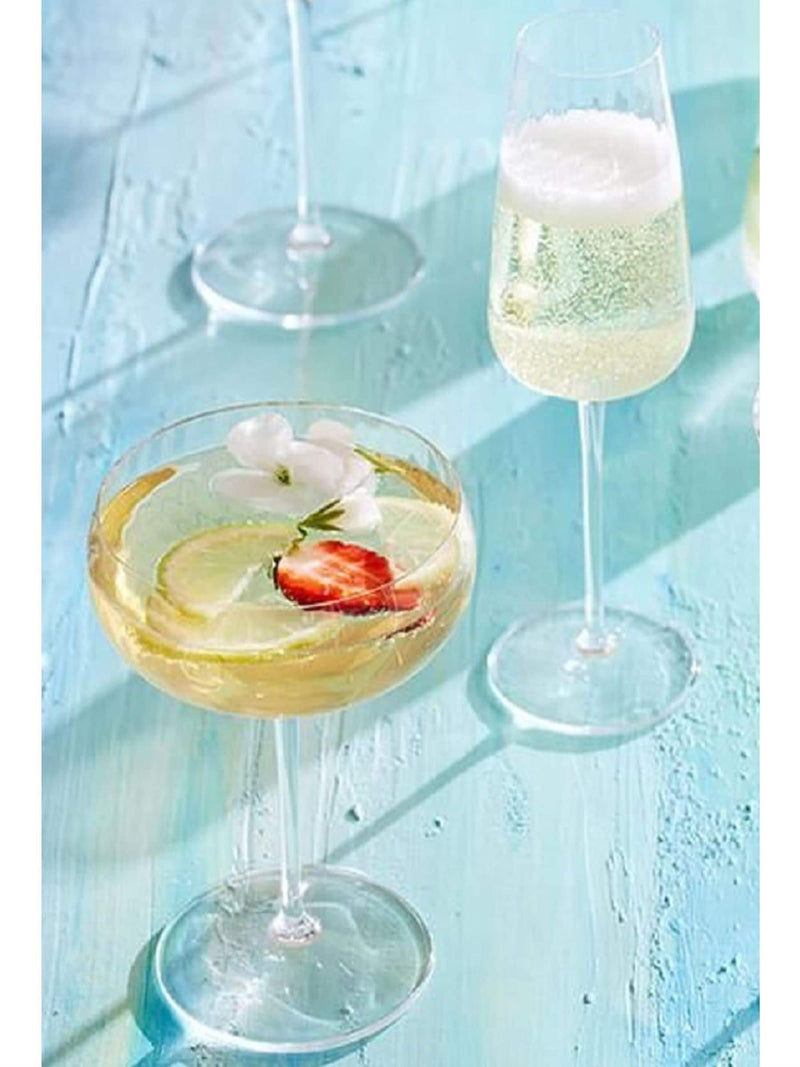 Luigi Bormioli grey Optica champagne glasses set of 4, UK version
