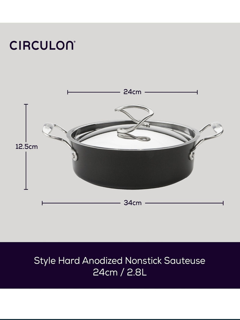 Circulon Black Style non-stick sauteuse 24cm - British product