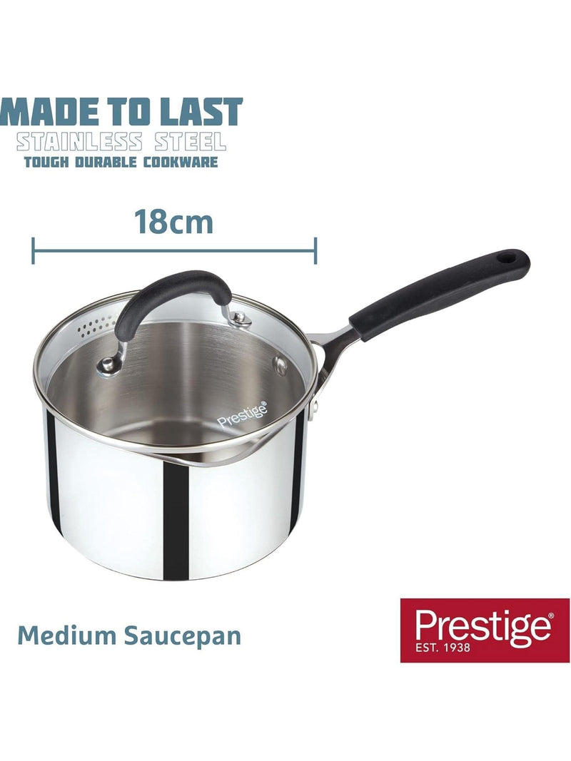 Prestige Grey Made To Last saucepan 18cm, imported from the UK