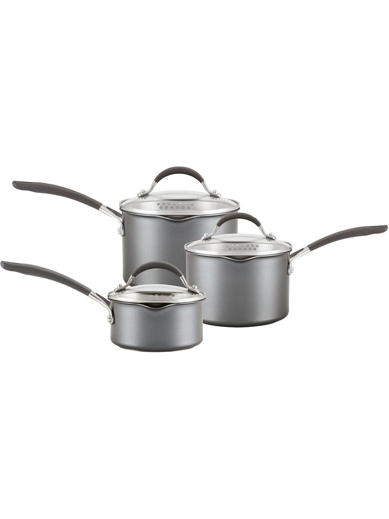 Circulon grey nonstick saucepan set with ScratchDefense - British product
