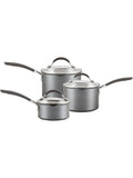 Circulon grey nonstick saucepan set with ScratchDefense - British product