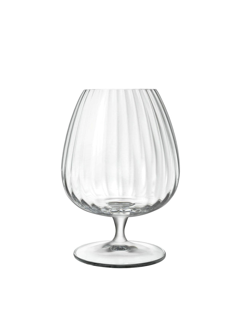 Luigi Bormioli Set of 6 Grey Optica Cognac Glasses