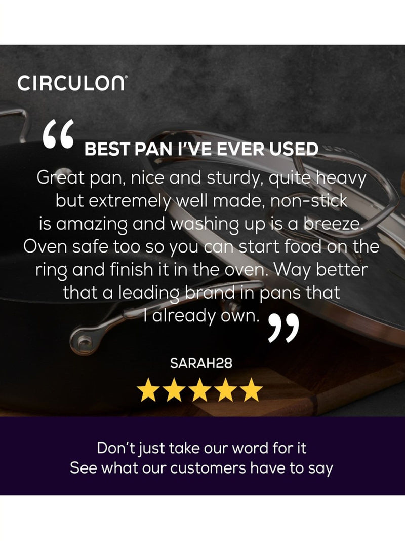 Circulon Black Style Hard Anodised Non Stick Stirfry Wok 30cm - British product