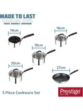 Prestige 5 piece grey cookware set, imported from the UK