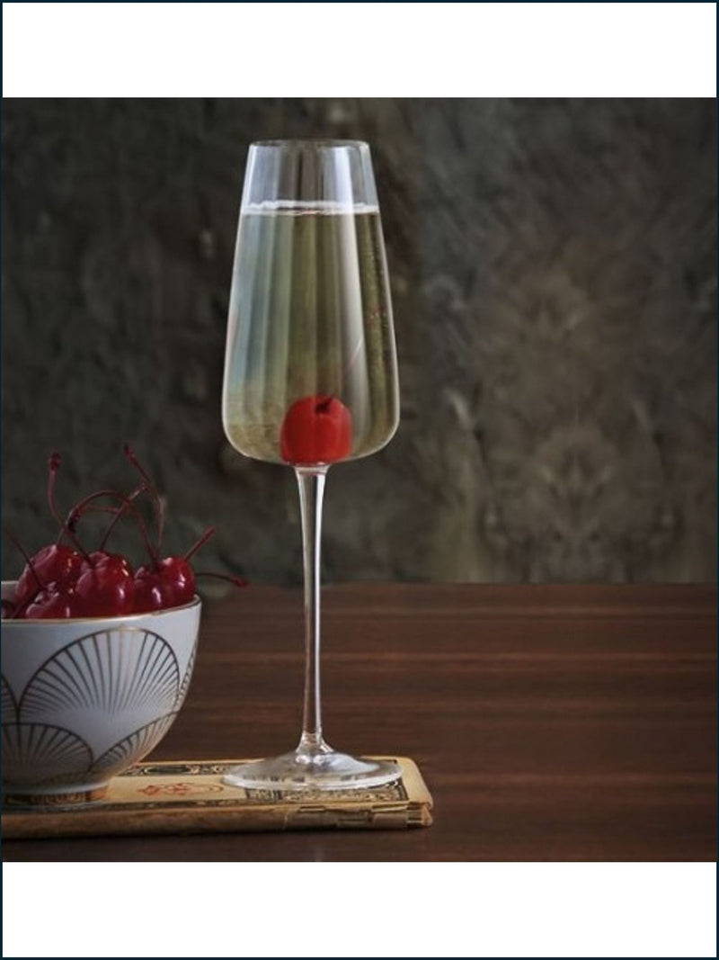 Luigi Bormioli Grey Optica sparkling wine glasses set of 6, UK version