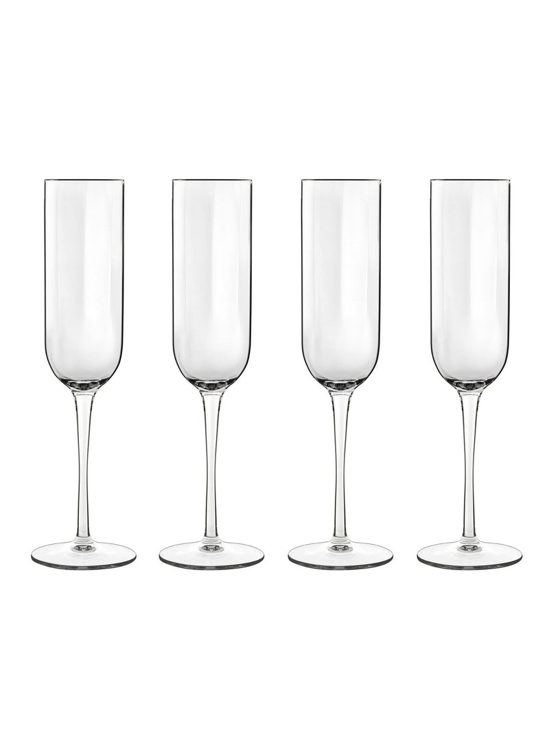 Luigi Bormioli grey jazz flute glasses set of 6 210ml, UK version