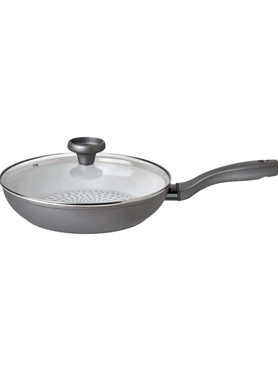 Next Prestige Grey Earthpan Ceramic Fry Pan with Glass Lid 28cm- Buy online at McGrocer