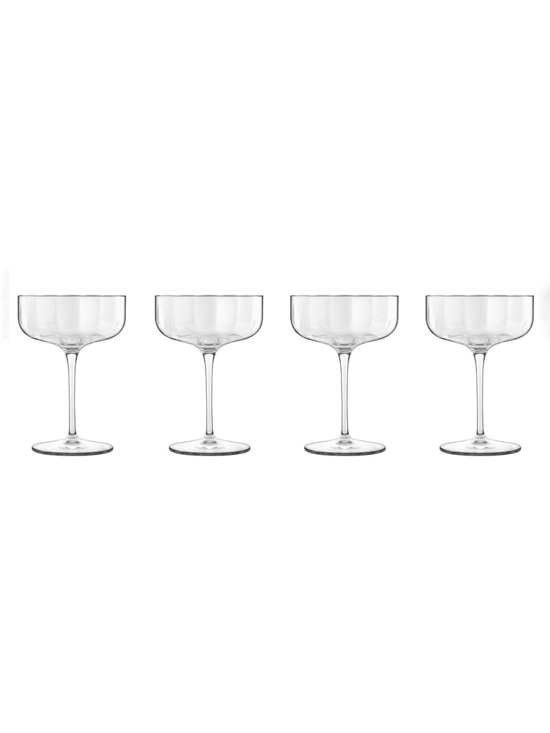 Luigi Bormioli Set of 4 Grey Jazz Cocktail Coupe Glasses