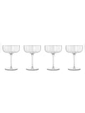 Luigi Bormioli Set of 4 Grey Jazz Cocktail Coupe Glasses