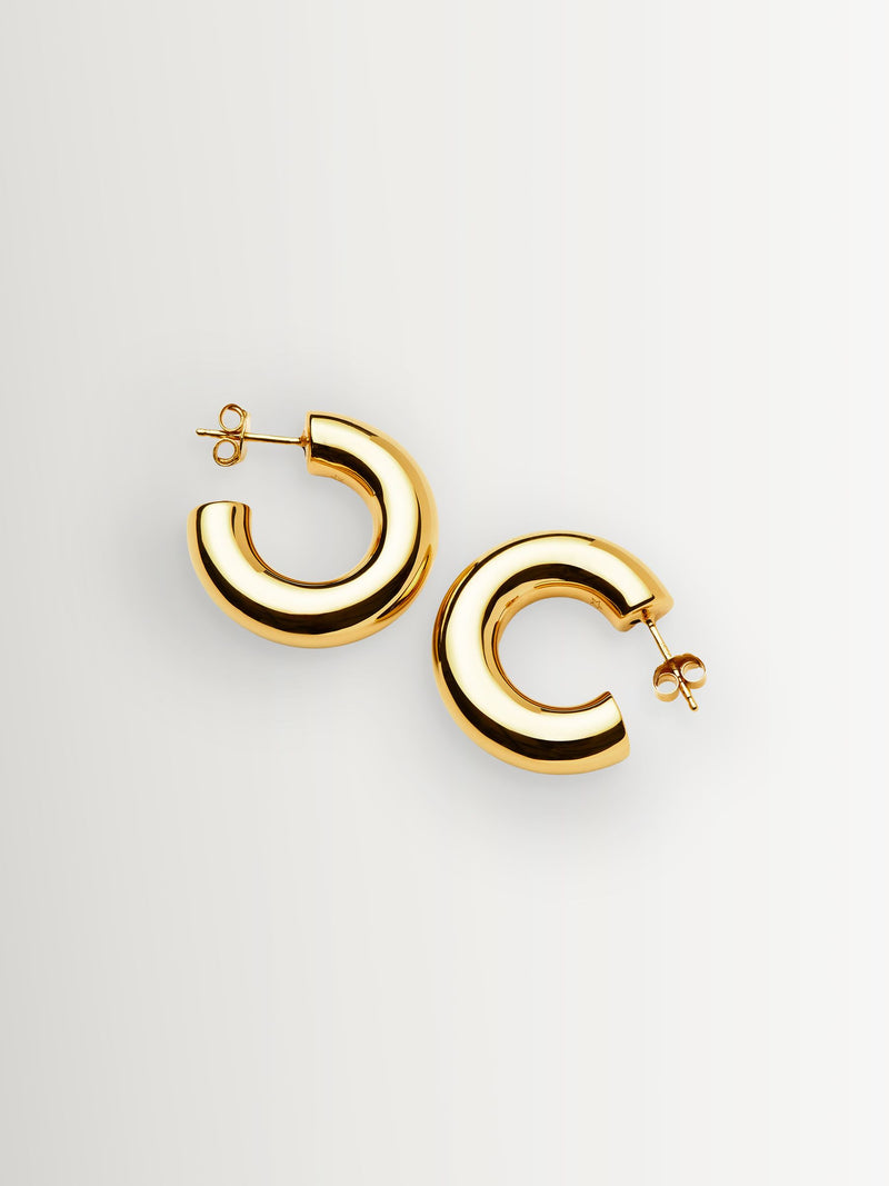 Missoma gold tone chubby medium hoop earrings - British product