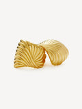 Missoma gold oversized wavy ridge ripple stud earrings 24mm x 22mm, imported from the UK