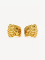 Next Missoma Gold Oversized Wavy Ridge Ripple Stud Earrings 24mm x 22mm- Buy online at McGrocer