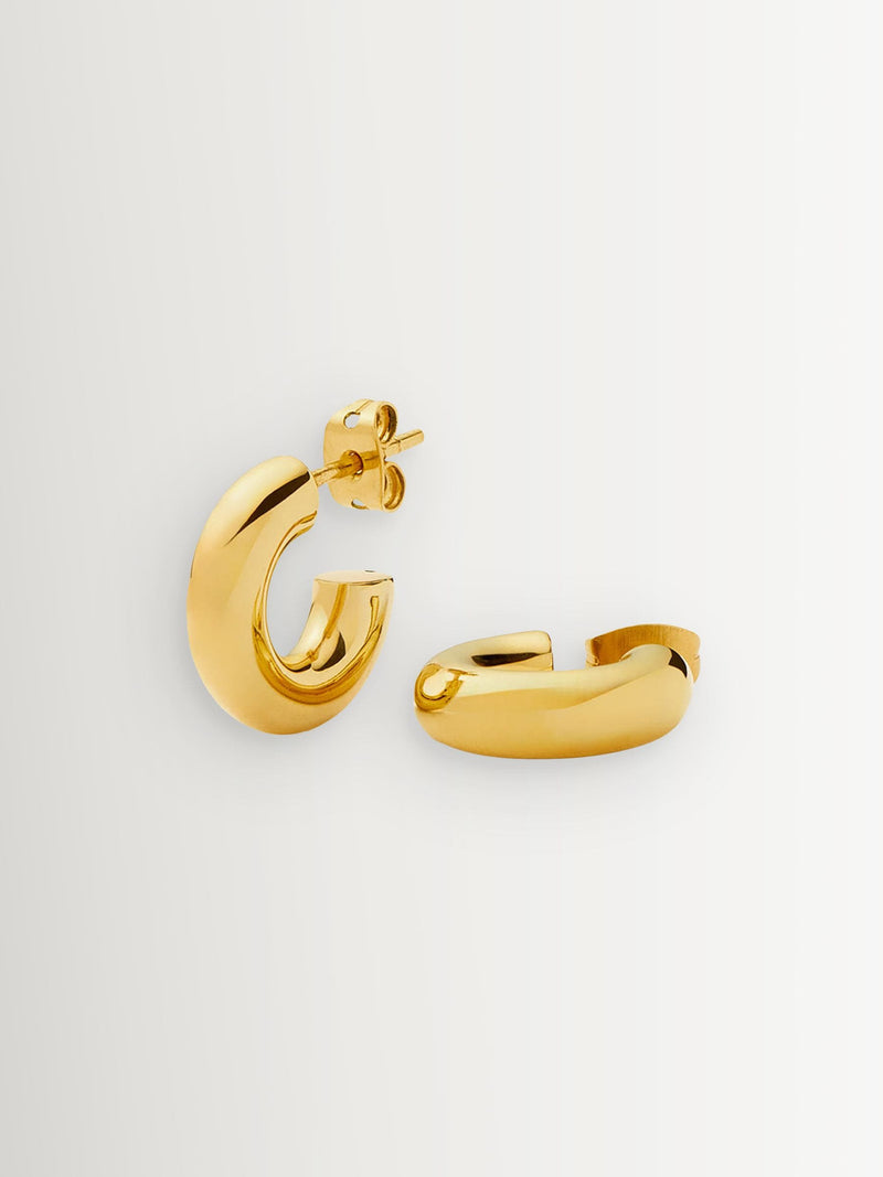 Missoma gold tone chubby mini hoop earrings 18k plated (British brand)
