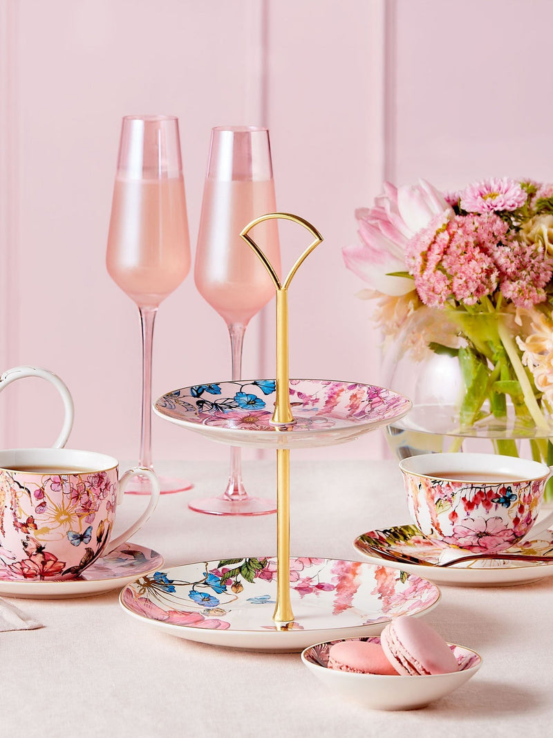 Maxwell & Williams Estelle Michaelides Enchantment two-tiered porcelain cake stand, imported from the UK