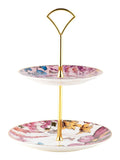 Maxwell & Williams Estelle Michaelides Enchantment two-tiered porcelain cake stand, imported from the UK