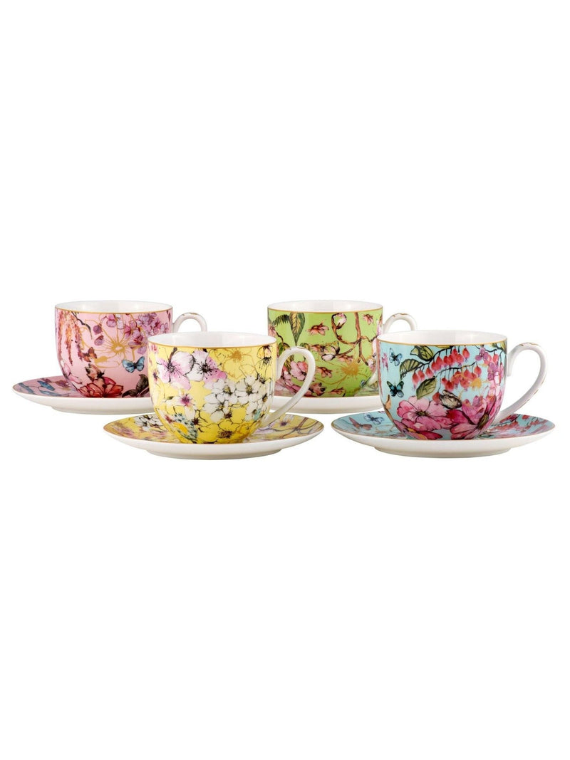 Maxwell & Williams Enchantment cup and saucer set by Estelle Michaelides, 4 x 380ml, imported from the UK