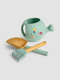 JoJo Maman Bébé silicone gardening set with watering can and trowel (British brand)