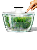 Oxo Silver Good Grips Glass Salad Spinner 5.9L, imported from the UK