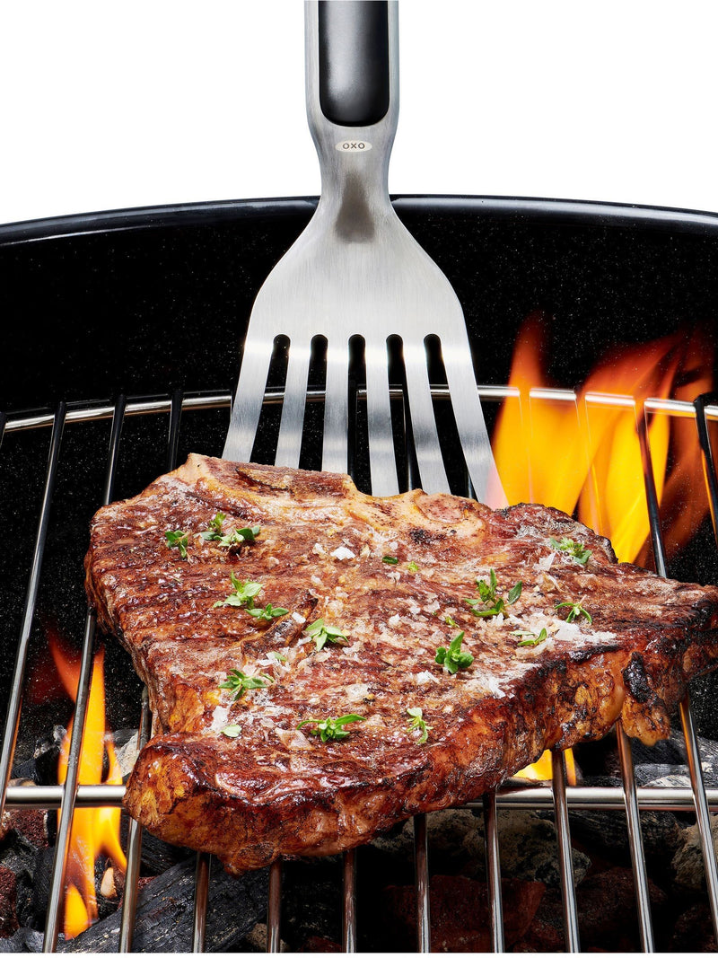 OXO Silver Good Grips Grilling Precision Turner, imported from the UK