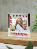 PMC Personalised LOVE Photo Upload Small Crystal Ornament, imported from the UK