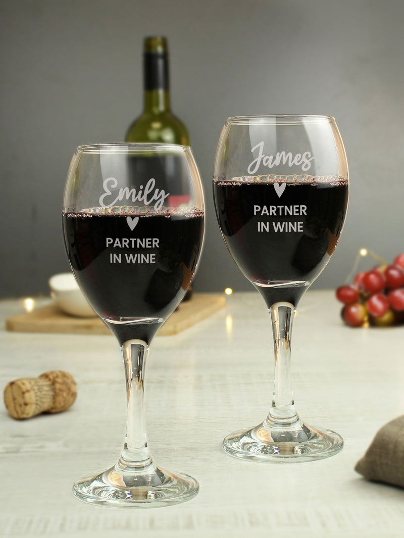 PMC personalised wine glasses set of 2 (British brand)