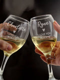 PMC personalised wine glasses set of 2 (British brand)