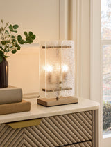 Next Lipsy Champagne Gold Crackle Glass Table Lamp- Buy online at McGrocer