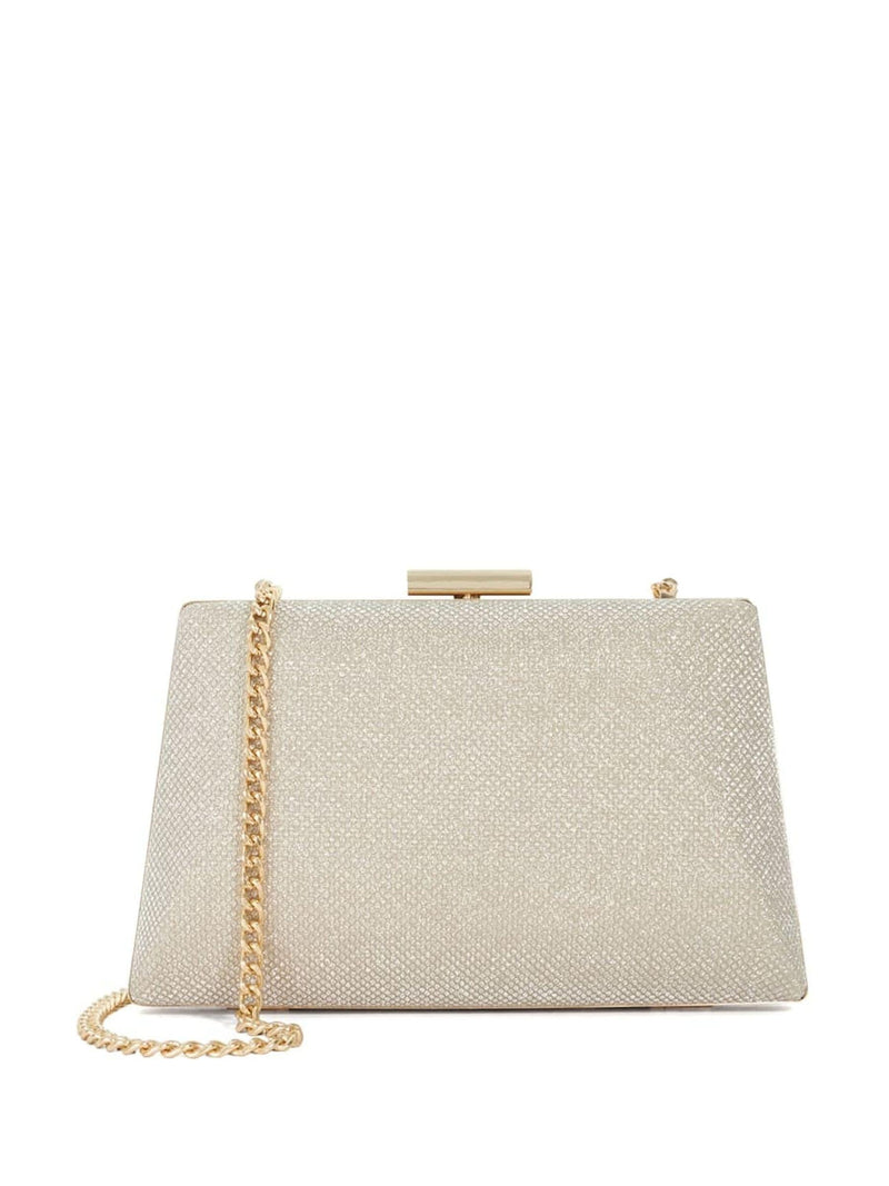 Dune London Gold Bellaria clutch bag with chain handle (British brand)
