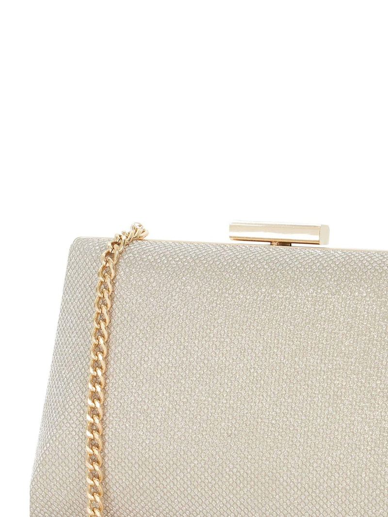Dune London Gold Bellaria clutch bag with chain handle (British brand)
