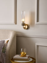 Next Lipsy Brass Ridge Glass Wall Light- Buy online at McGrocer