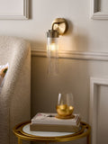 Lipsy brass ridge glass wall light 32cm - British product