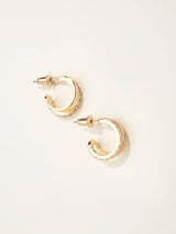Next FatFace Gold Tone Gem Double Huggie Earrings- Buy online at McGrocer
