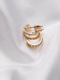 FatFace gold tone gem double huggie earrings - British product