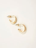FatFace gold tone gem double huggie earrings - British product