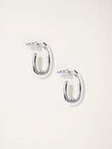 Next FatFace Silver Tone Twist Oval Hoop Earrings- Buy online at McGrocer
