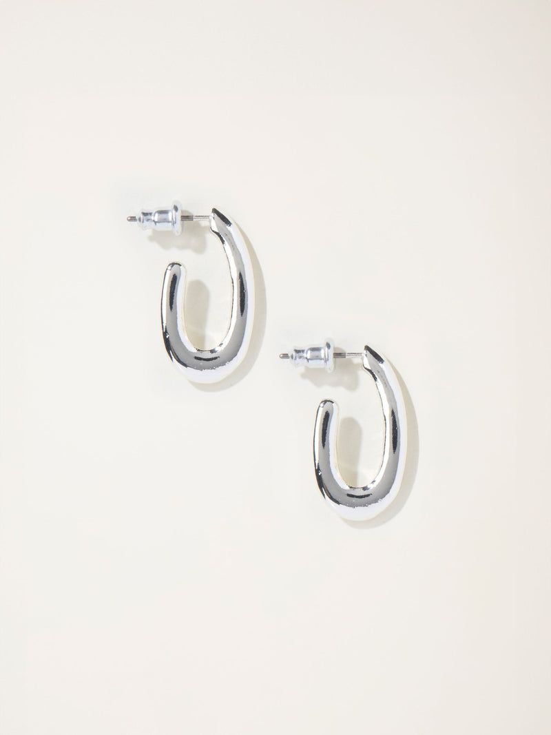 FatFace silver tone twist oval hoop earrings - British product