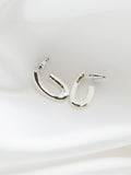 FatFace silver tone twist oval hoop earrings - British product