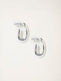 FatFace silver tone twist oval hoop earrings - British product