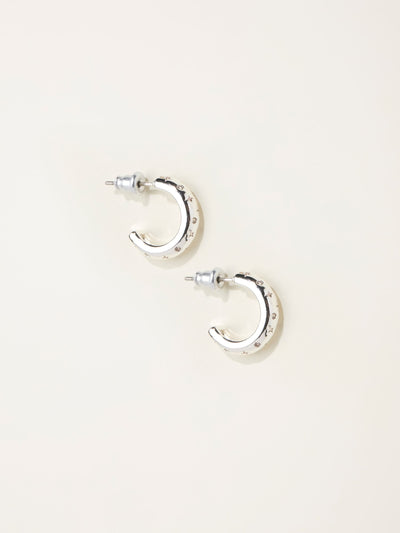 Next FatFace Silver Tone Gem Huggie Earrings Fashion Jewellery- Buy online at McGrocer
