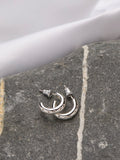 FatFace silver tone gem huggie earrings - British product