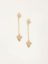 Next FatFace Gold Tone Leaf Chain Earrings- Buy online at McGrocer