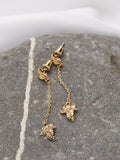 FatFace gold tone leaf chain earrings - British product