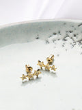 FatFace gold tone trio star earrings - British product