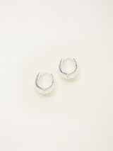 Next FatFace Silver Tone Textured Hoop Earrings - Fashion Jewellery- Buy online at McGrocer