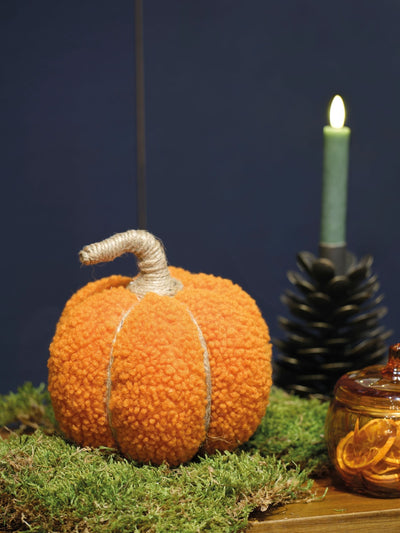 Decoris Orange Teddy Pumpkin Home Decoration 18cm