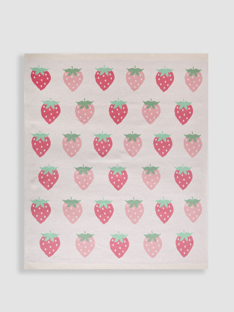 JoJo Maman Bébé strawberry FairIsle shawl - British product